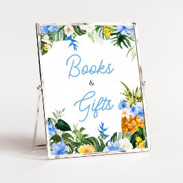 Poster Aloha Pineapple Baby Shower Books and Gifts Sign