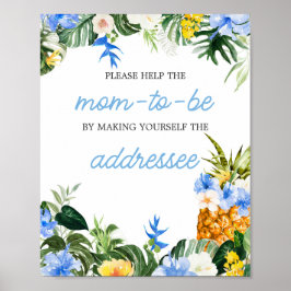 Poster Aloha Pineapple Baby Shower Envelope Station Sign