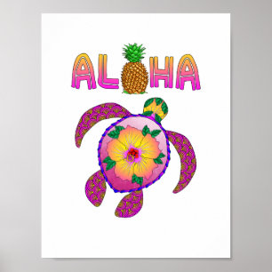Póster Aloha tartaruga havaiana de Honu