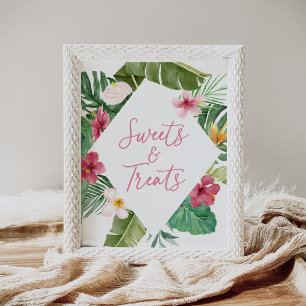 Poster Aloha Tropical Birthday Sweets and Treats