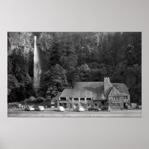 Póster Alojamento de Multnomah e fotografia das quedas