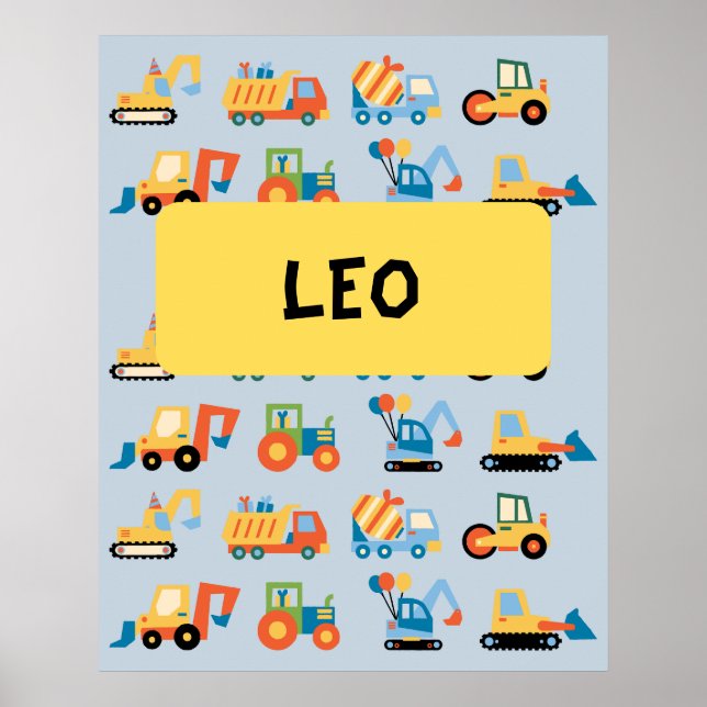 Poster Alojamento dos veículos de construção (Frente)