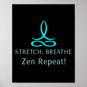 Poster Alongar Respirar Zen Repetir Bem-Estar Consciente 