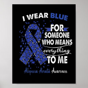Poster Alopecia Areata Sensibilização Eu Visto Azul Para