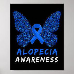 Poster Alopecia Areata Sensibilização Mês Fita Azul