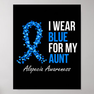 Poster Alopecia Consciência Eu Visto Azul Para Minha Tia