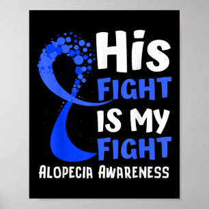 Poster Alopecia Sensibilização Azul Fita Esperança Combat