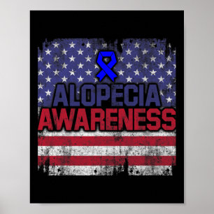 Poster Alopecia Sensibilização Cabelo Perda Guerreira Sob