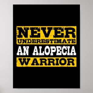 Poster Alopecia Warrior Suporta Sensibilização para Perda