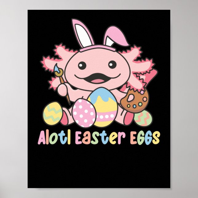 Poster Alotl Ovos De Páscoa Páscoa Axolotl Com Candeeiro (Frente)