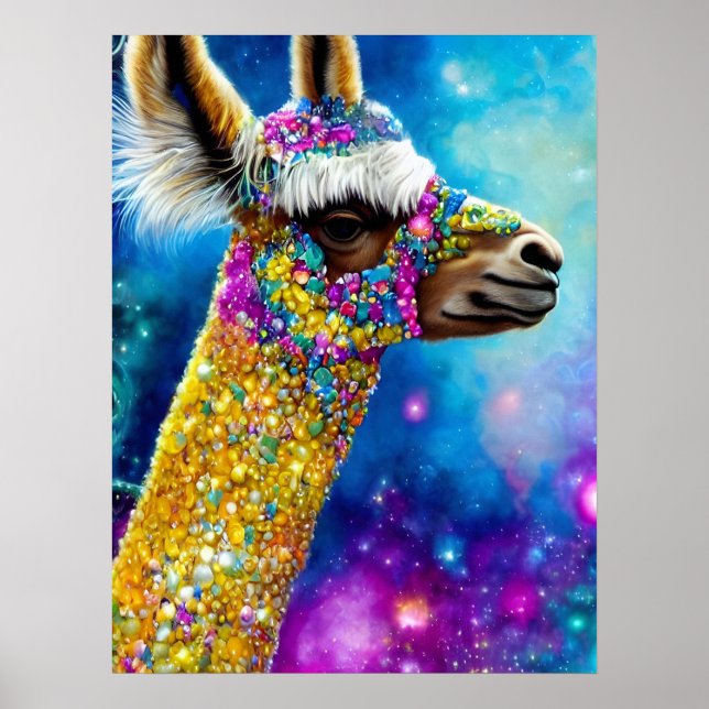 Poster Alpaca Colorida (Frente)