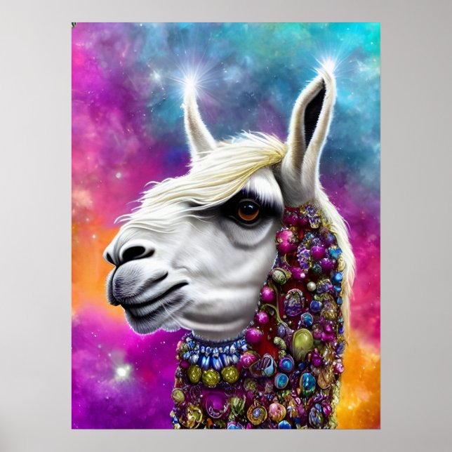 Poster Alpaca Colorida (Frente)