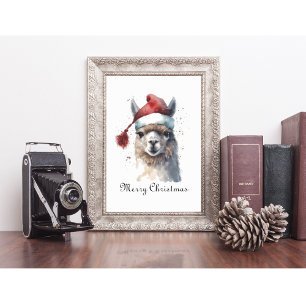 Poster Alpaca de Natal, personalizável