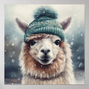 Poster Alpaca Doce de Inverno, personalizado
