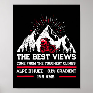 Poster Alpe D'huez Cycling Mountains 