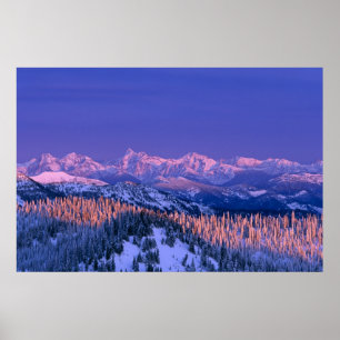 Póster Alpenglow atinge os picos de Glacier