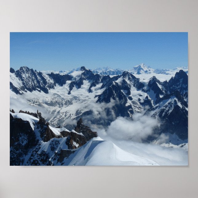 Póster Alpes Franceses Chamonix Mont Blanc (Frente)