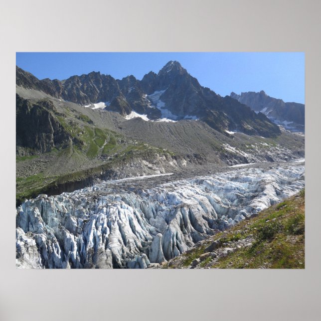 Poster Alpes Franceses da Argentiere glacier (Frente)