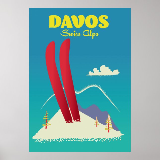 Poster Alpes suíços de Davos (Frente)