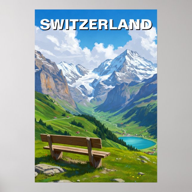 Poster Alpes Suíços Suíça Viagens (Frente)