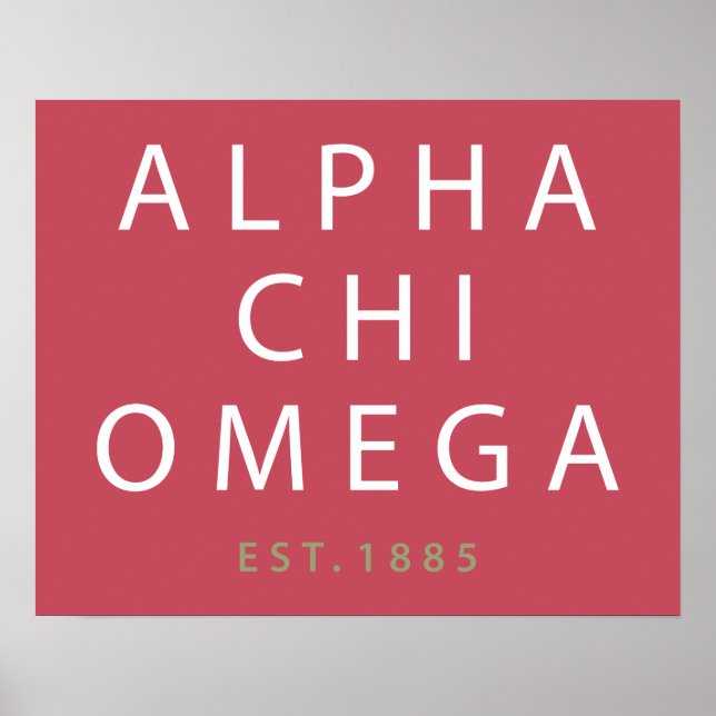 Poster Alpha Chi Omega | Fundada em 1885 (Frente)