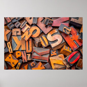 Poster alphabet abstract - background of random letterpre