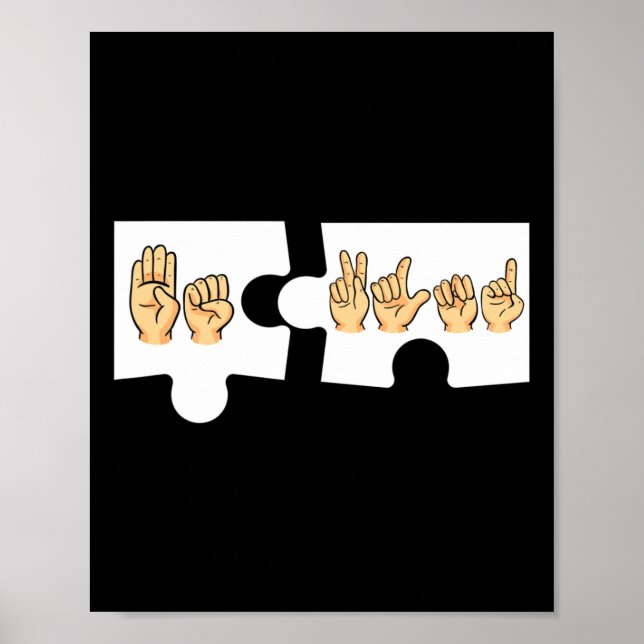 Poster Alphabet American Sing Language Asl Professor Be K (Frente)