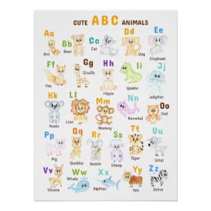 Póster Alphabet Animal ABC Animais de estimação