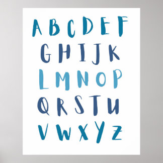 Poster Alphabet Blue ABCs Crianças