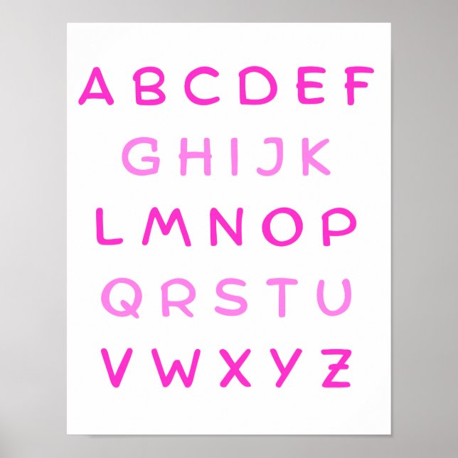 Poster Alphabet Capital Letters Professor Kids Room (Frente)