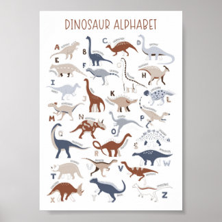 Poster Alphabet Dinossauro Neutro do Sexo Enfermeiro
