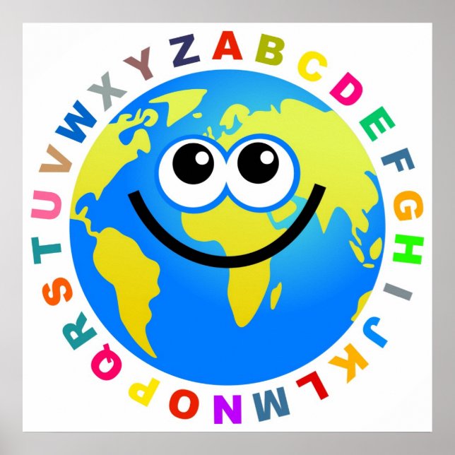 Póster Alphabet Globe (Frente)