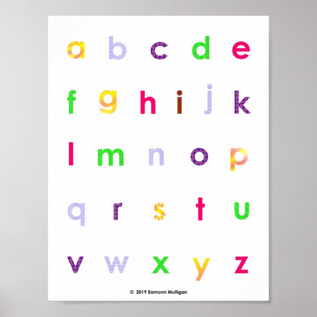 Poster Alphabet Lower Case Letters (Frente)