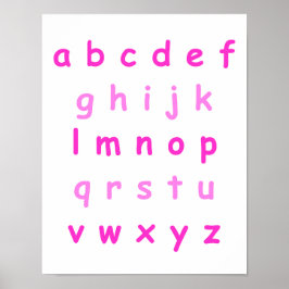 Poster Alphabet Lowercase Letters Rosa Sala de Professore