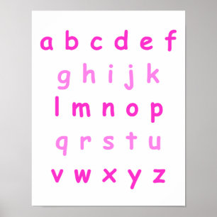 Poster Alphabet Lowercase Letters Rosa Sala de Professore