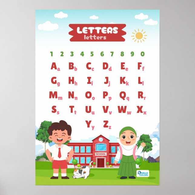 Poster Alphabet & Numbers Educational (Frente)