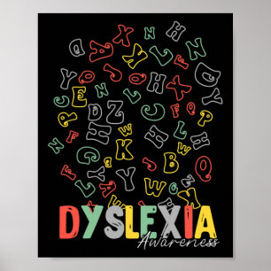 Poster Alphabet Rainbow Silver Retro