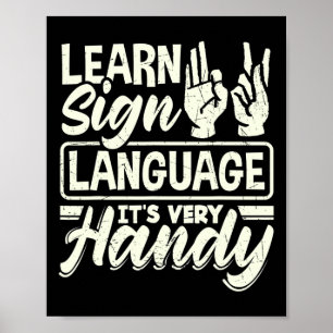 Poster Alphabet Teacher American Sing Language É Muito H