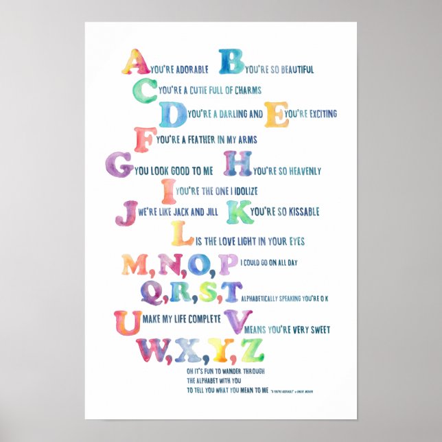 Póster Alphabet Wall Art - Blue Tone (Frente)