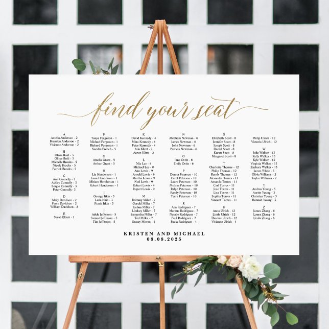 Poster Alphabeto Encontre seu gráfico de assentos (Criador carregado)