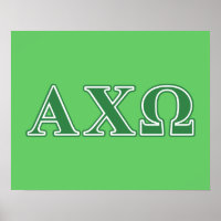 Alphi Chi Omega Green Letters