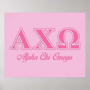 Poster Alphi Chi Omega Pink Letters