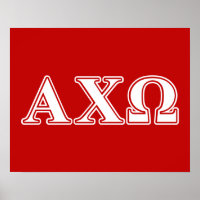 Alphi Chi Omega White e Red Letters