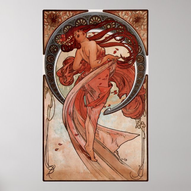Póster Alphons Mucha Dança Lady (Frente)