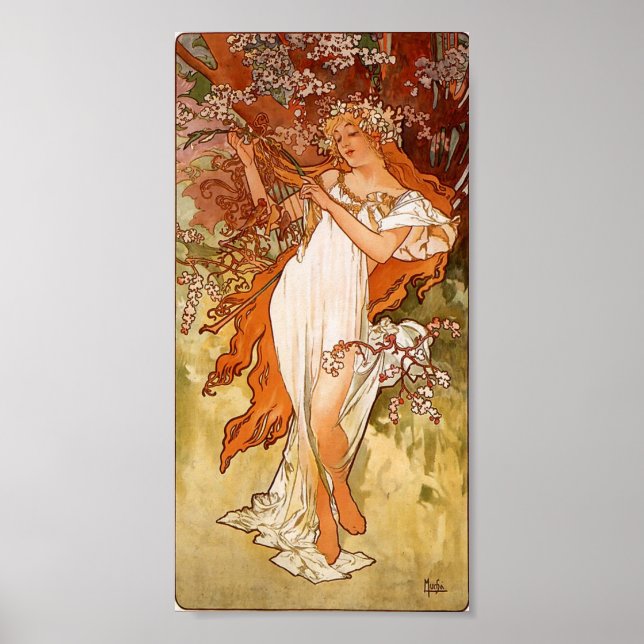 Poster Alphons Mucha Primavera (Frente)