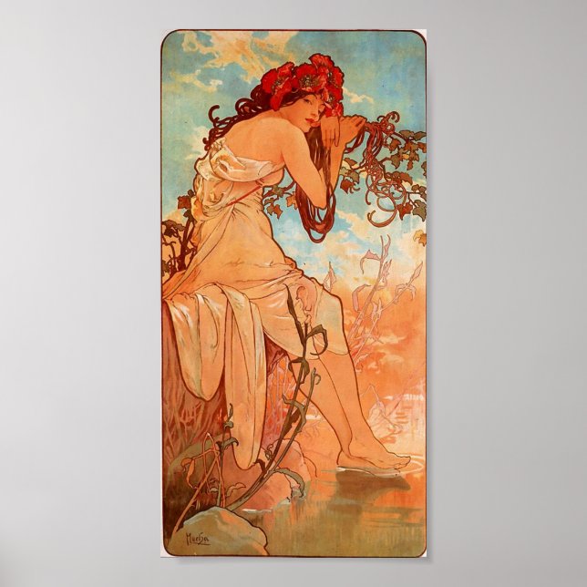 Póster Alphons Mucha Summer (Frente)