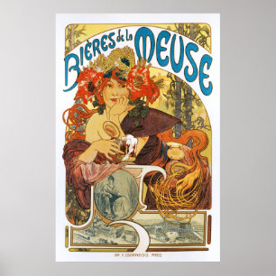Poster Alphonse (Alfons) Mucha: Bieres de la Meuse (2)