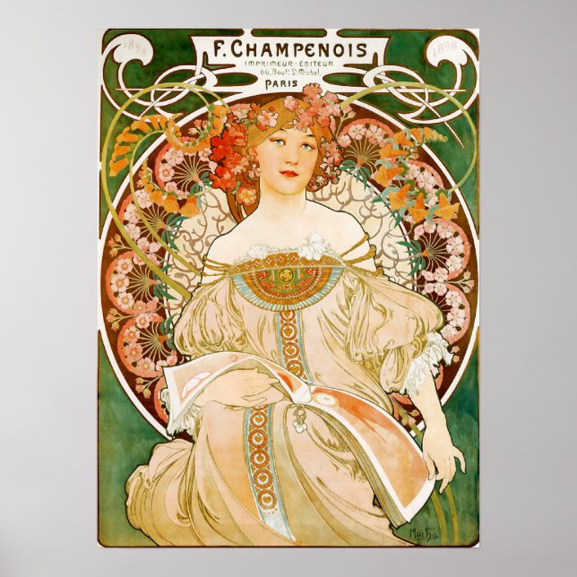 Poster Alphonse (Alfons) Mucha Poster: Champenois (Frente)