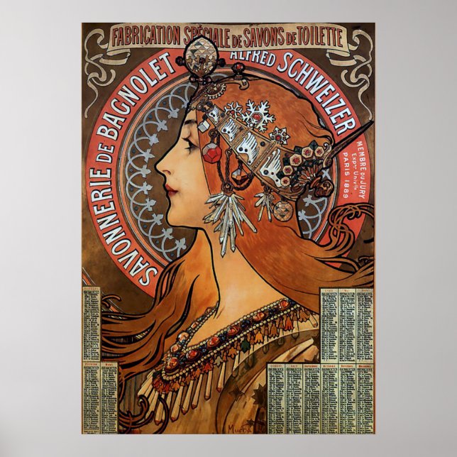 Poster Alphonse Maria Mucha - Savonnerie De Bagnolet (Frente)