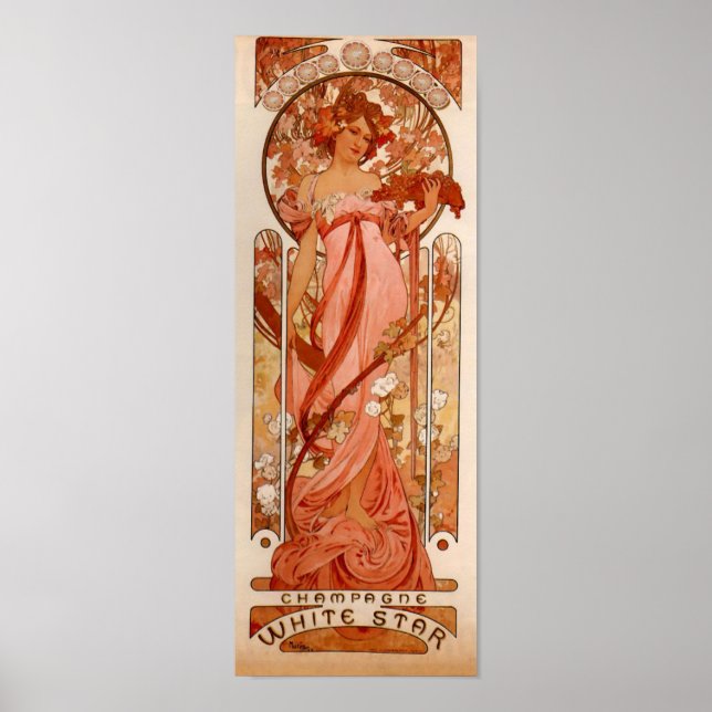 Poster Alphonse Maria Mucha – White Star Jugendstil Art (Frente)